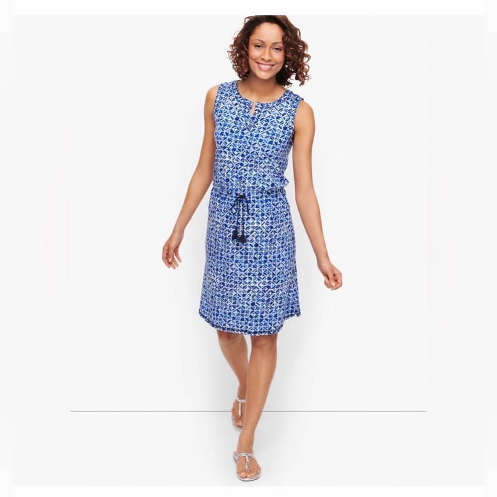 T by Talbots Watercolor Tile Sleeveless Dress